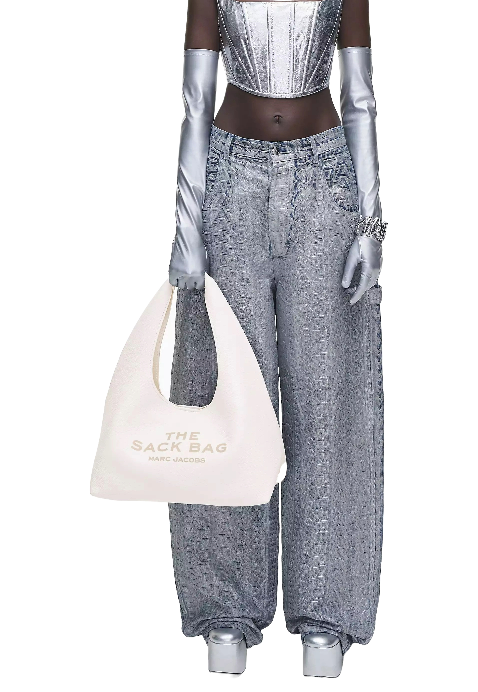 Foto 5 | Bolsa Marc Jacobs The Sack Mediano 2r3hsh058h02 100 Blanco
