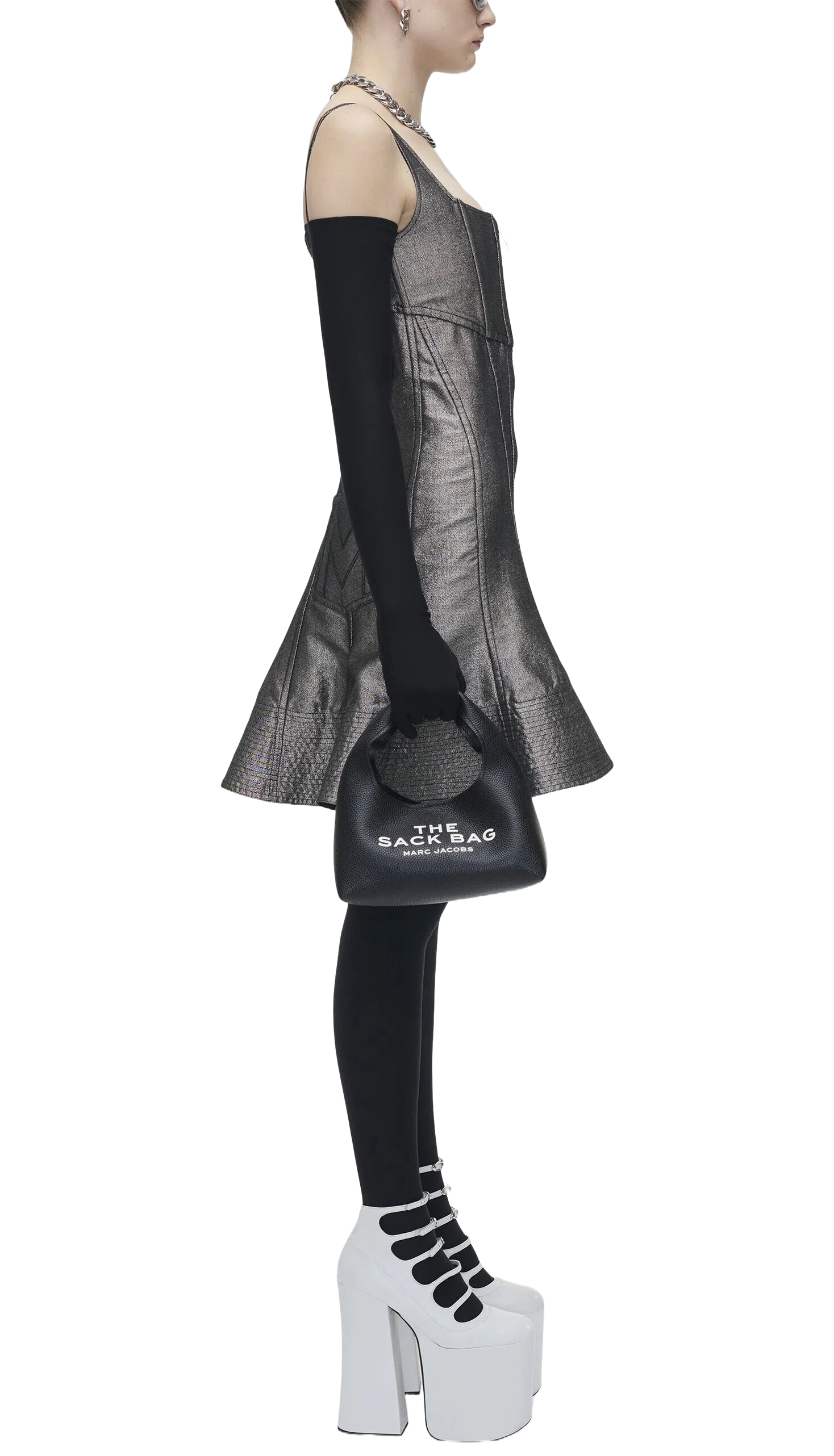Foto 6 | Bolsa Marc Jacobs The Sack Mini 2f3hsh020h01 001 Negro
