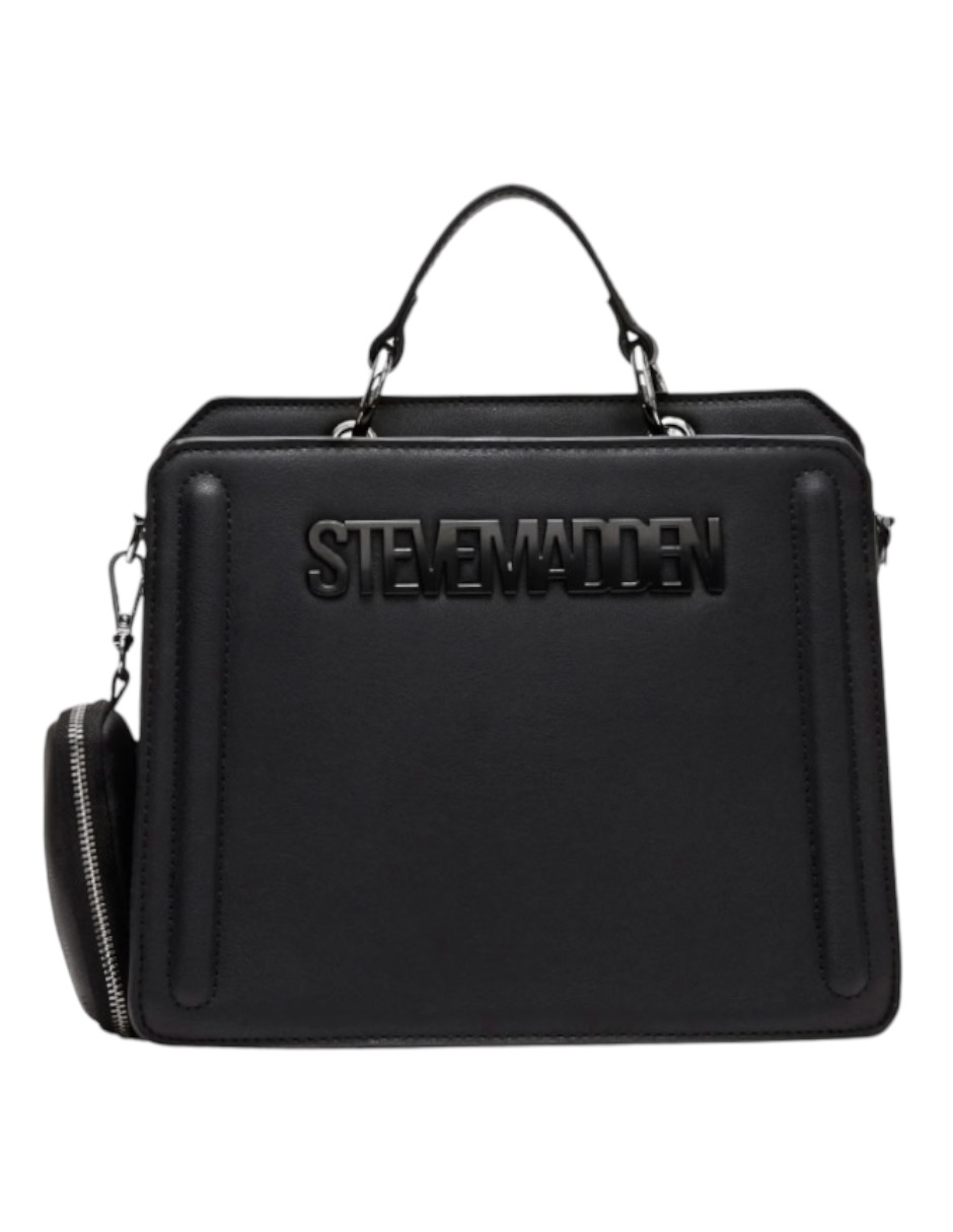 Bolsa Tote Steve Madden Color Negro, Con Asa Desmontable