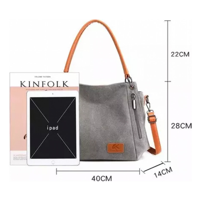Foto 4 | Bandolera Para Mujer En Algodón Y Piel Marrón - Venta Internacional.