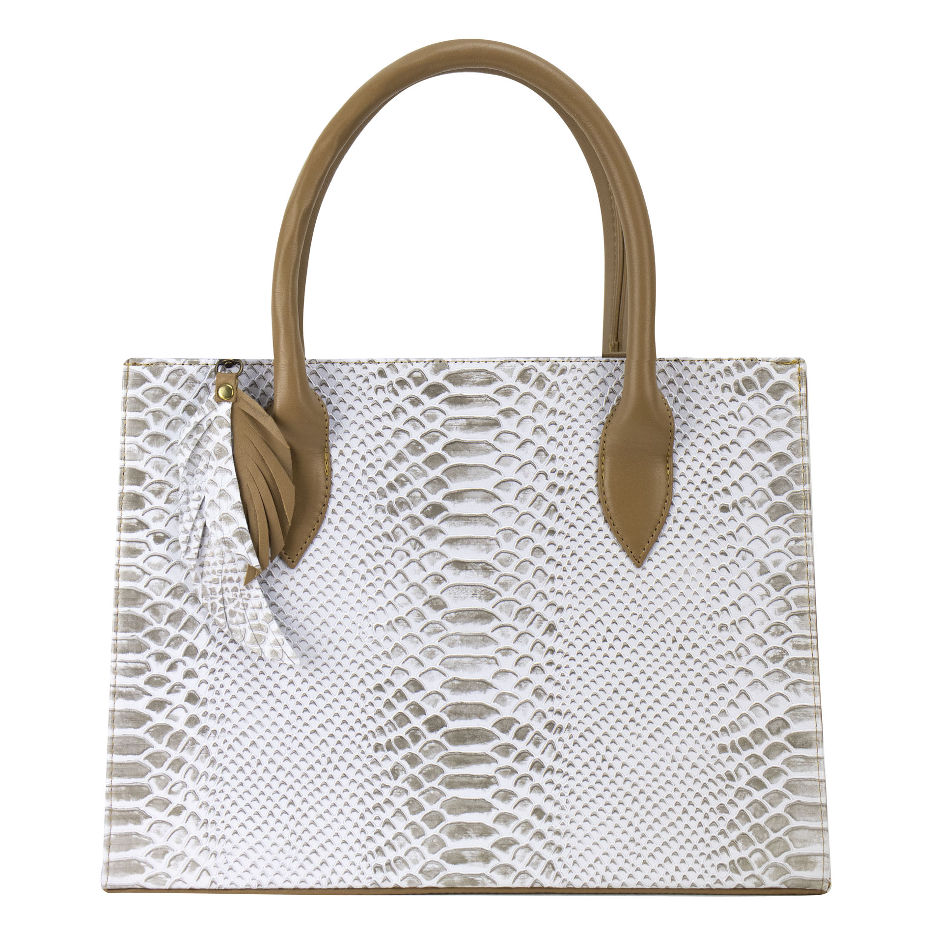 Foto 1 | Bolso Para Dama Blanco Piel Vibora Piel 100% Gianni Nueva Imagen