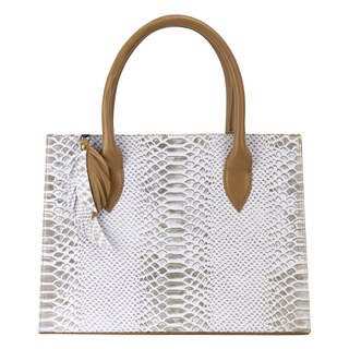Foto 1 | Bolso Para Dama Blanco Piel Vibora Piel 100% Gianni Nueva Imagen