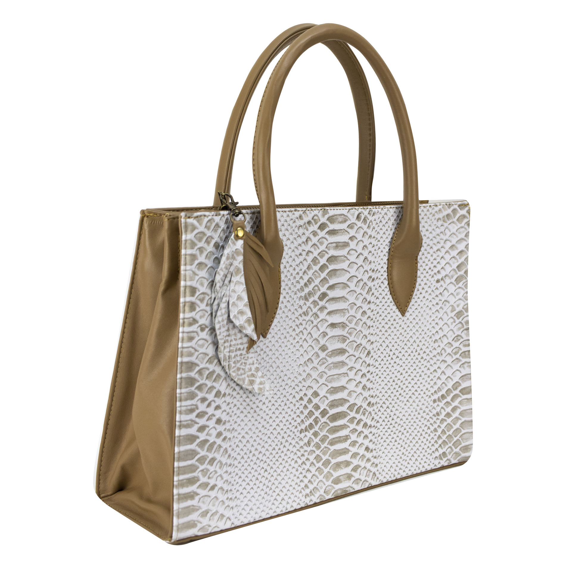 Foto 2 | Bolso Para Dama Blanco Piel Vibora Piel 100% Gianni Nueva Imagen
