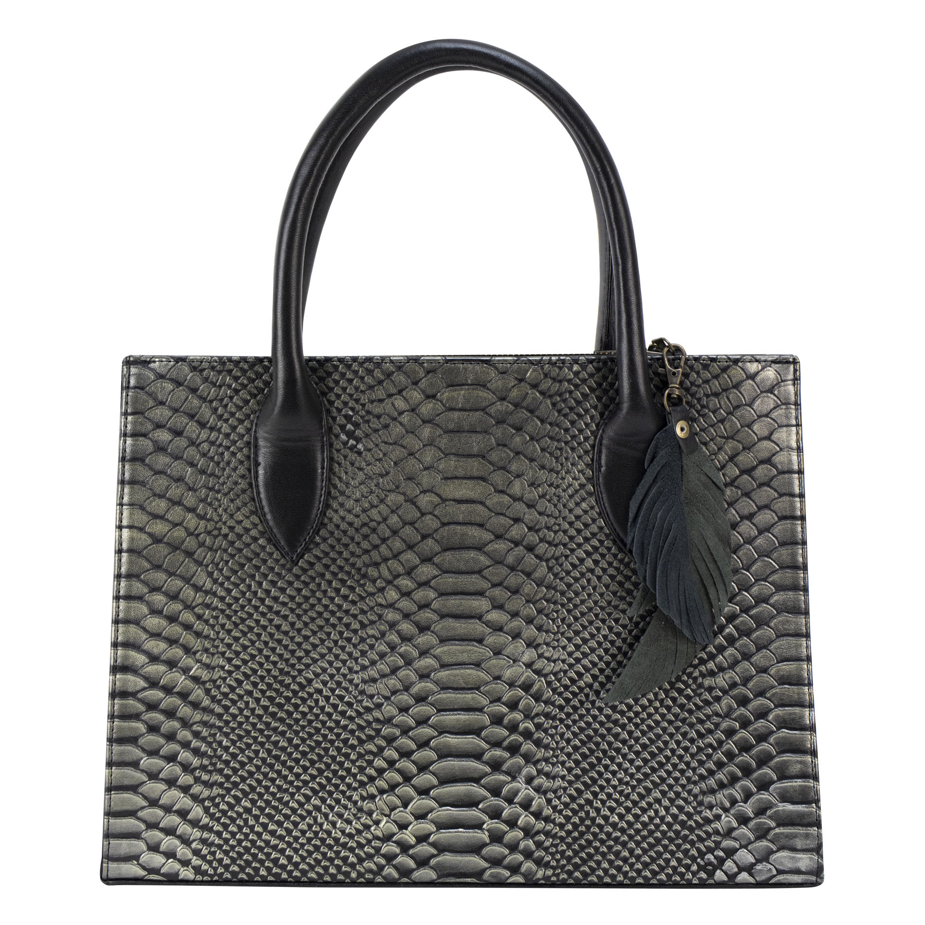 Foto 1 | Bolso Para Dama Negro Piel Vibora Piel 100% Gianni Nueva Imagen