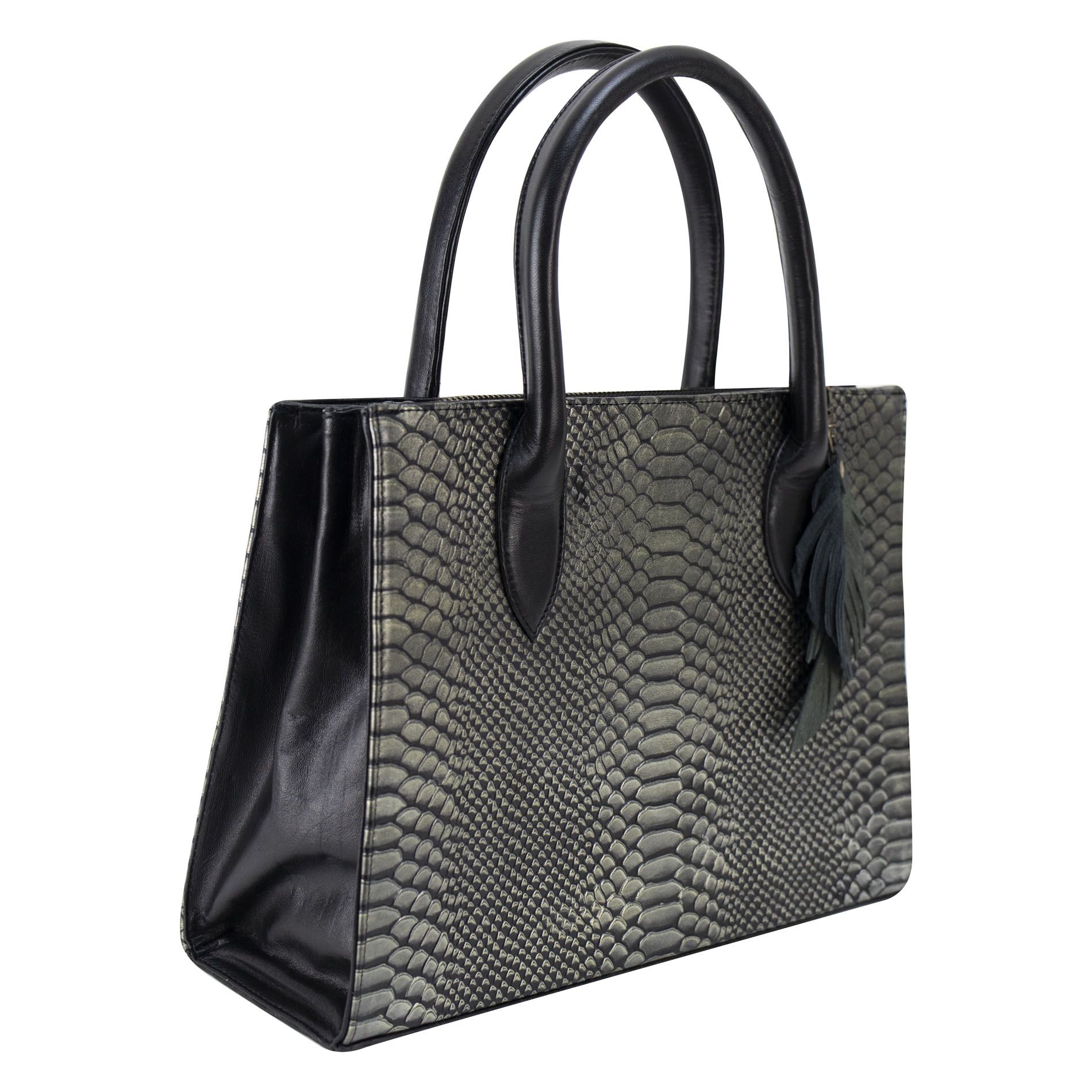 Foto 2 | Bolso Para Dama Negro Piel Vibora Piel 100% Gianni Nueva Imagen