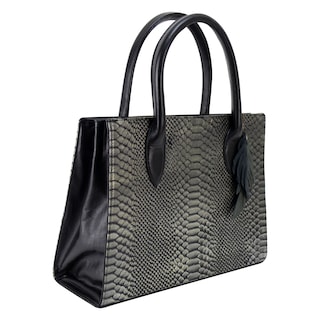 Foto 2 | Bolso Para Dama Negro Piel Vibora Piel 100% Gianni Nueva Imagen