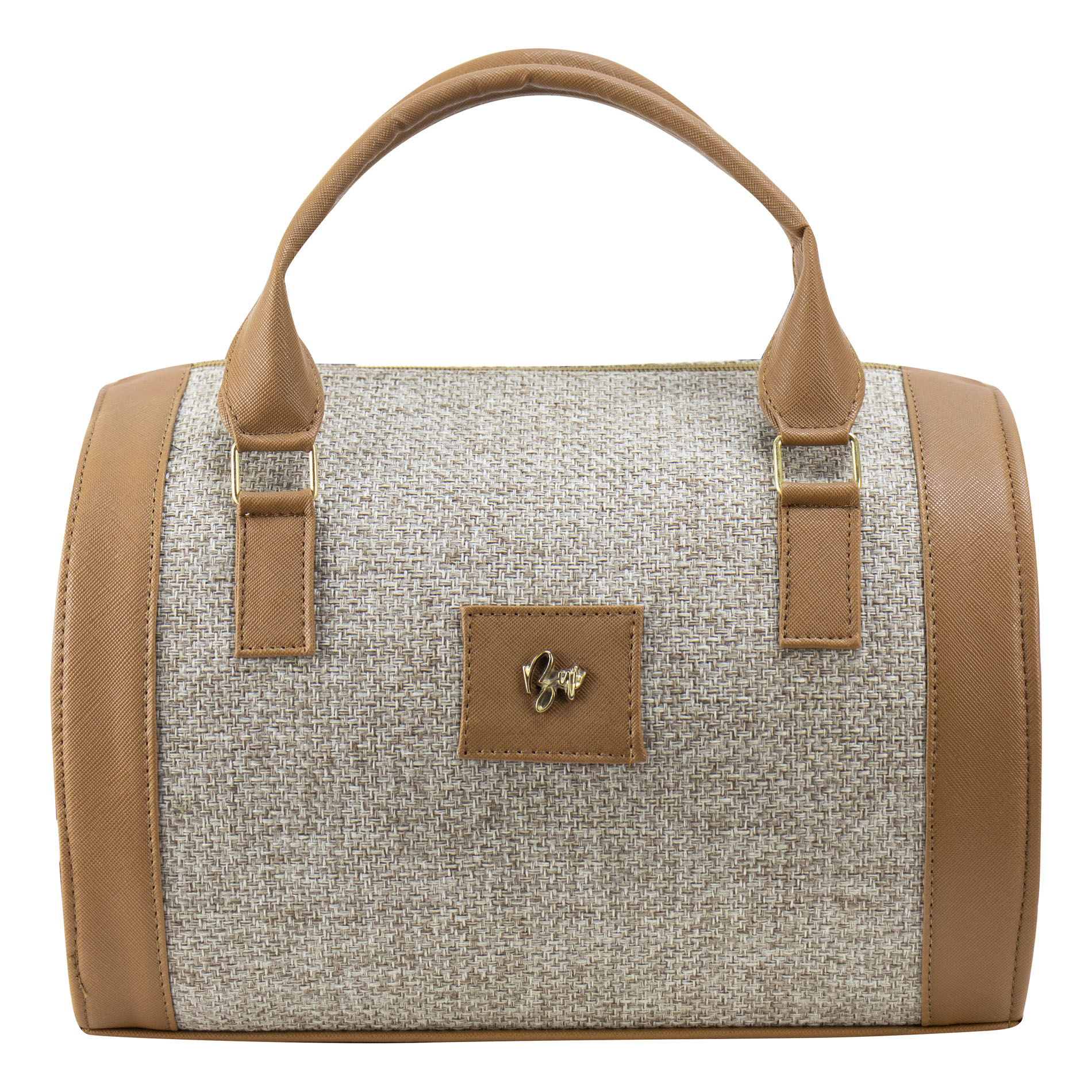 Bolso Para Dama Arena Yute Camel Textil/sintetico Cohetzal Nueva Imagen