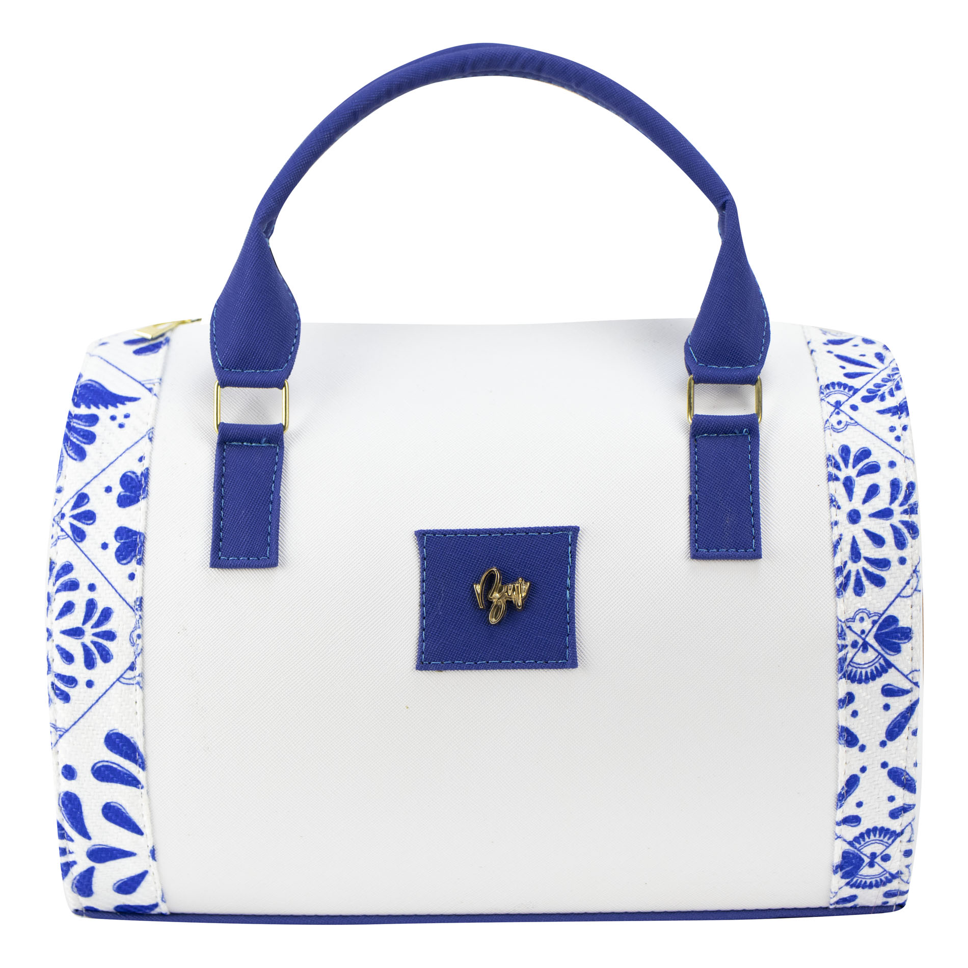Foto 2 pulgar | Bolso Para Dama Blanco Yute Talavera Azul Rey Textil/sintetico Cohetzal Nueva Imagen