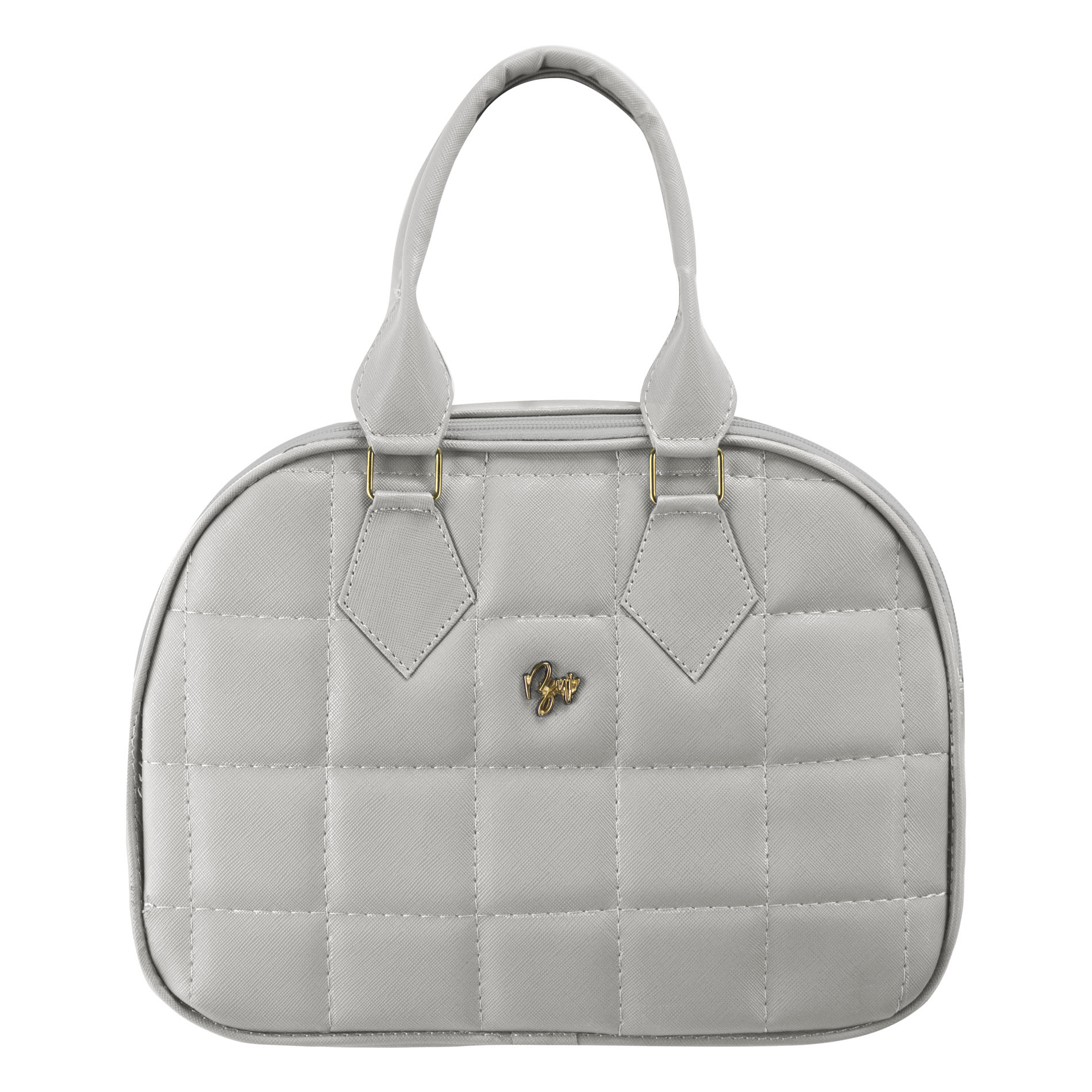 Foto 1 | Bolso Para Dama Gris Delfin Capitonado Cuadros Sintetico Riley Nueva Imagen
