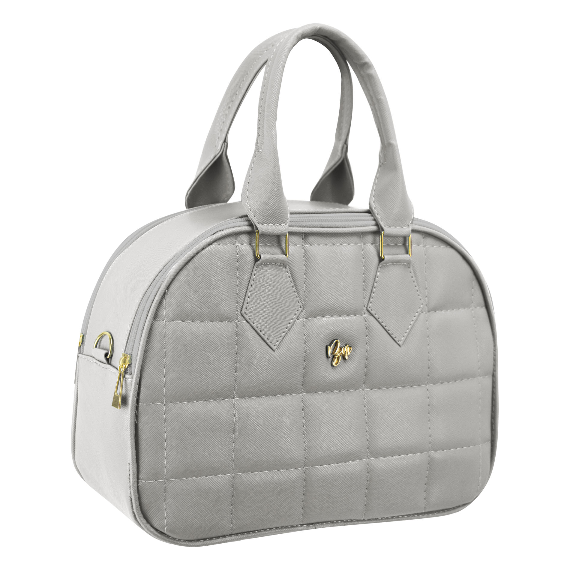 Foto 2 | Bolso Para Dama Gris Delfin Capitonado Cuadros Sintetico Riley Nueva Imagen