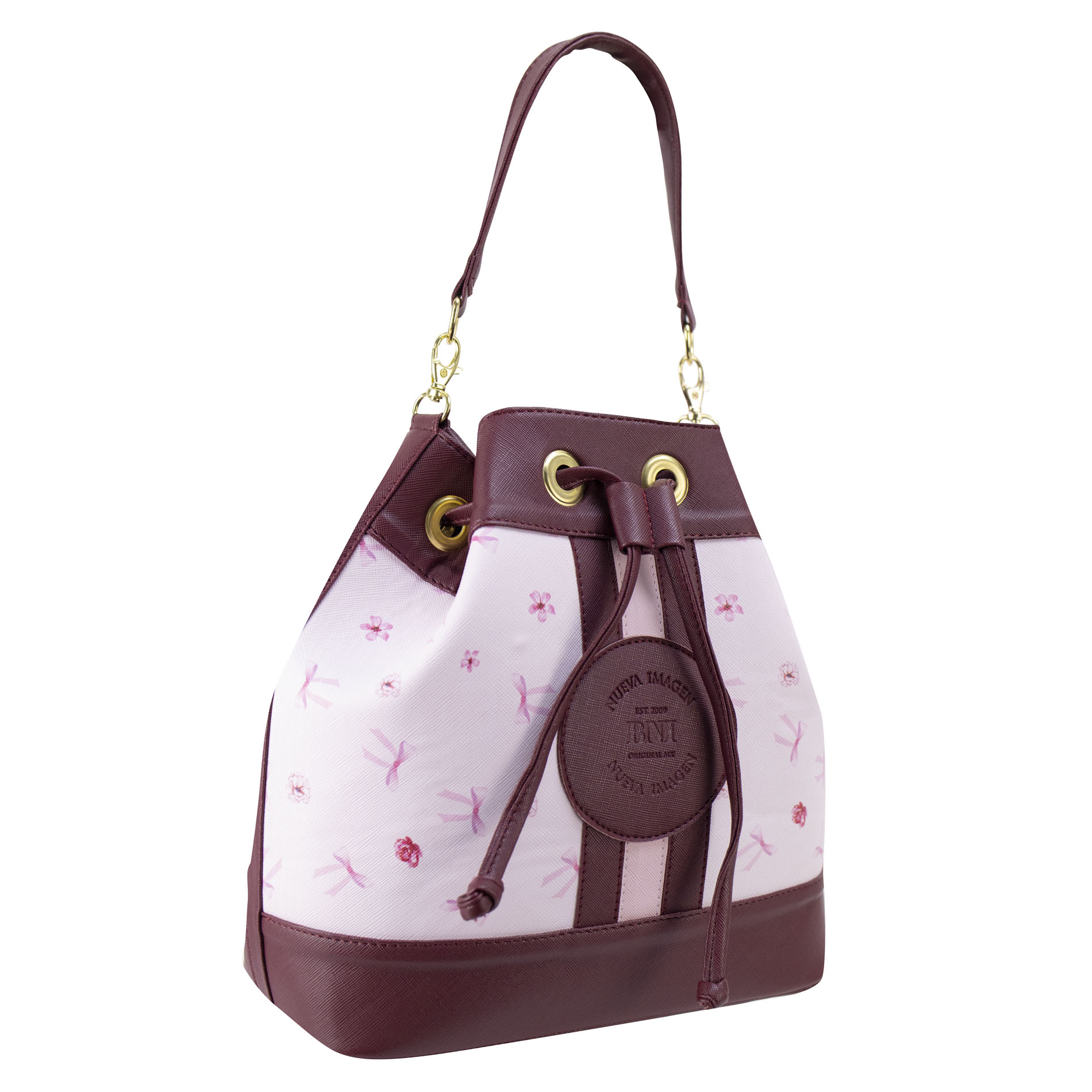 Foto 2 | Bolso Para Dama Vino Moños Coquette Sintetico Emmy Nueva Imagen