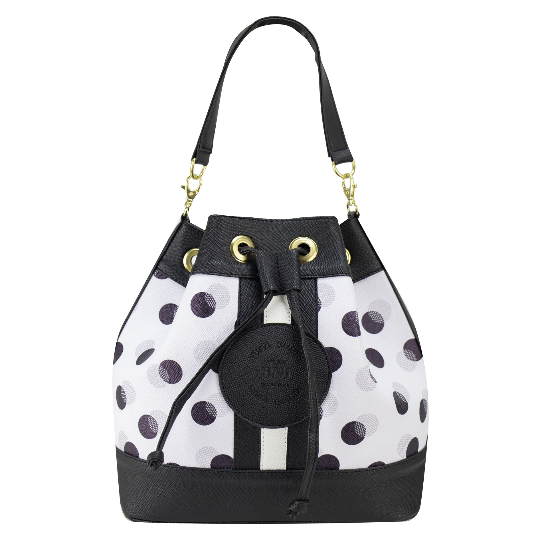 Foto 1 | Bolso Para Dama Negro Lunares Sintetico Emmy Nueva Imagen