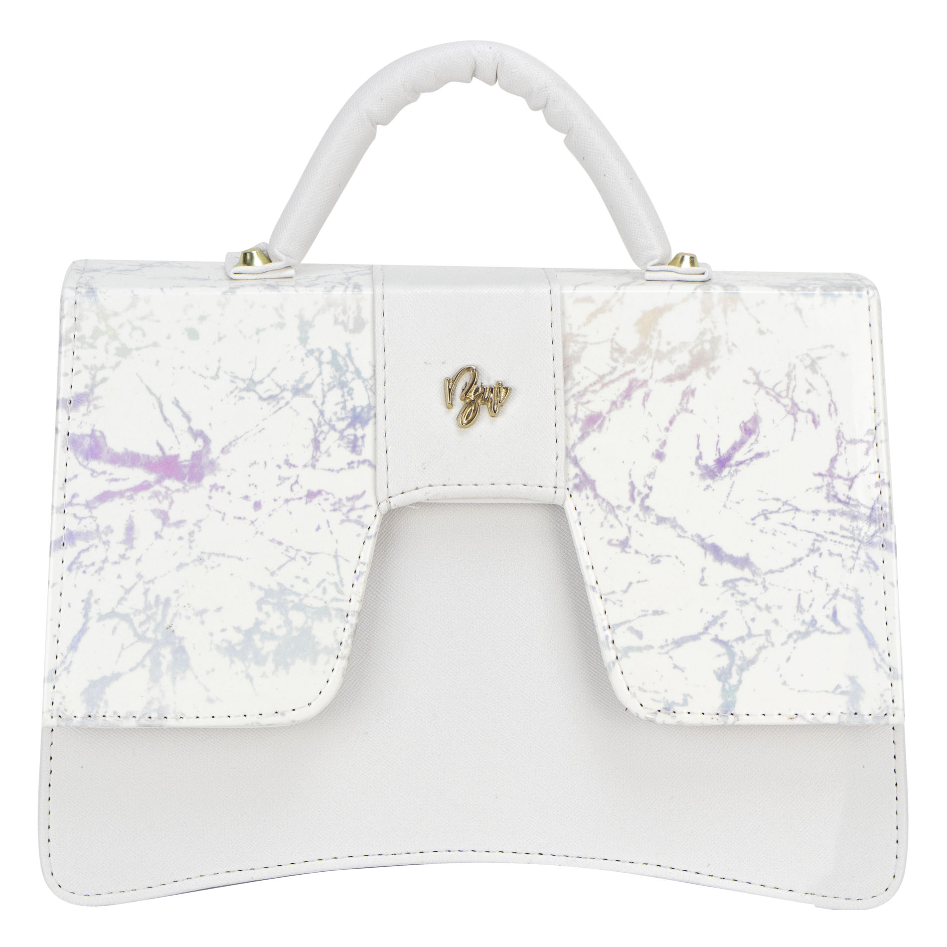 Bolso Para Dama Blanco Marmol Sintetico Gaby Nueva Imagen