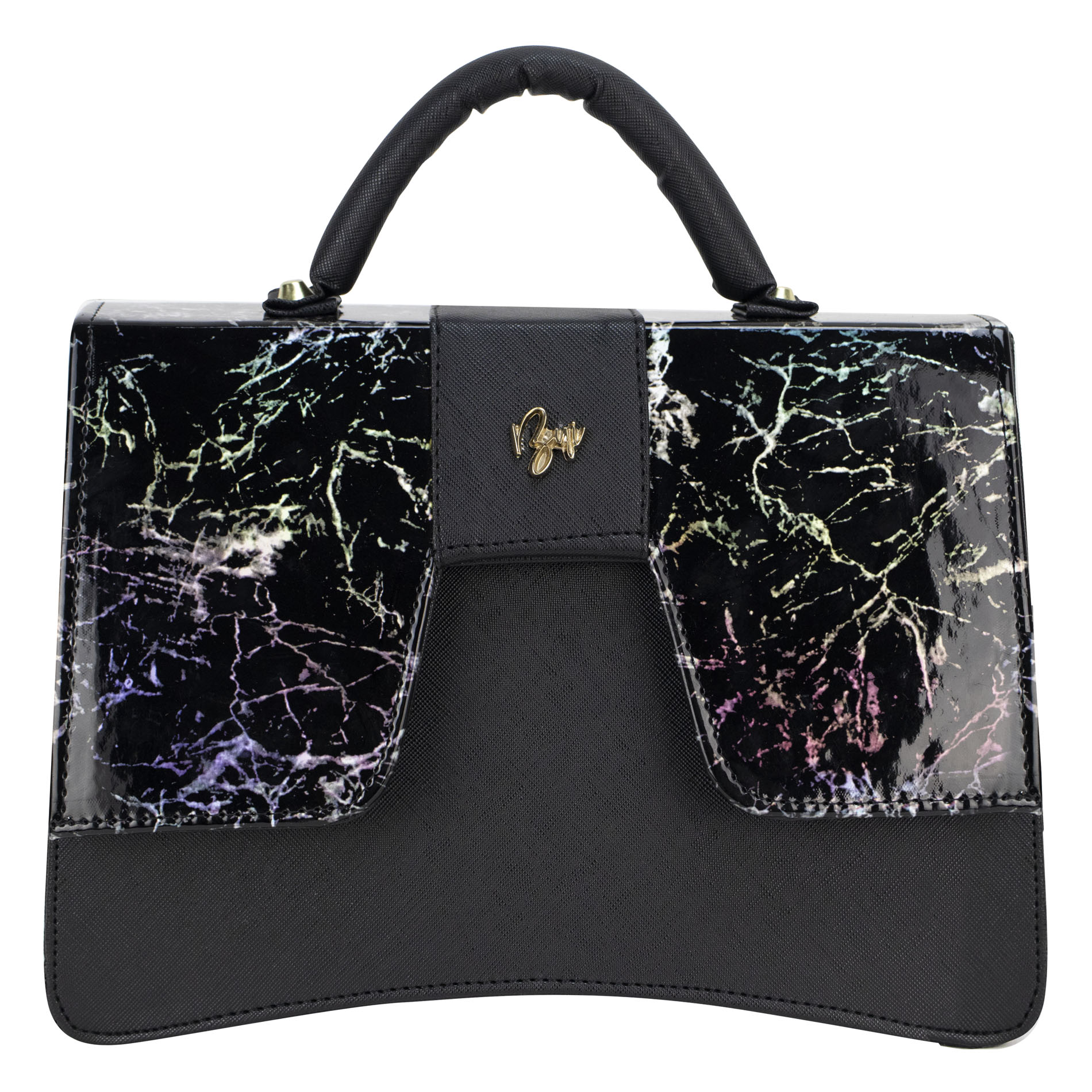 Bolso Para Dama Negro Marmol Sintetico Gaby Nueva Imagen