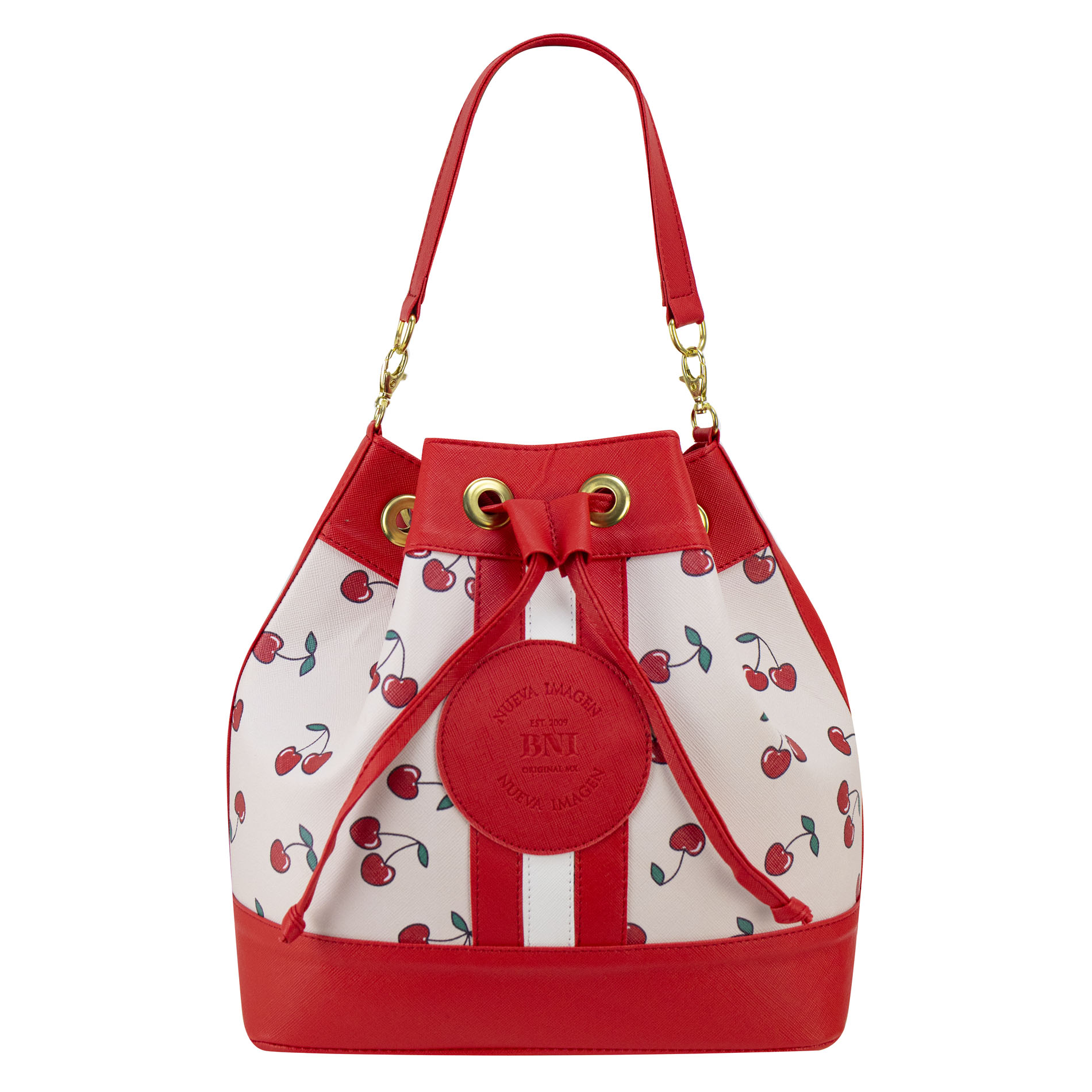 Bolso Para Dama Rojo Cerezas Sintetico Emmy Nueva Imagen