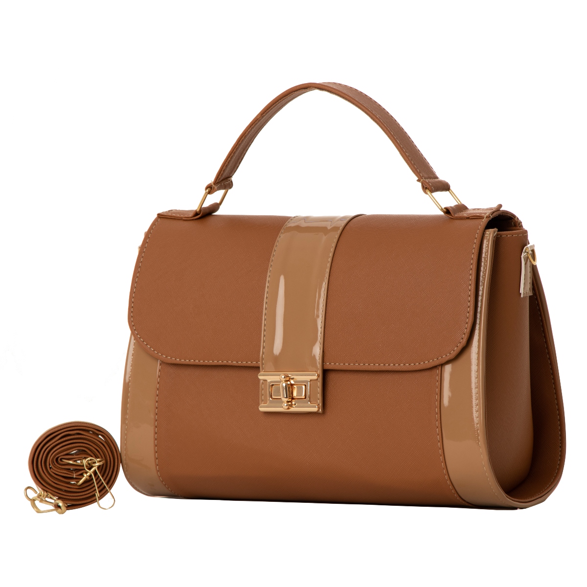 Bolso De Mujer Fana Clara Color Camel Bonita M3857 !!!