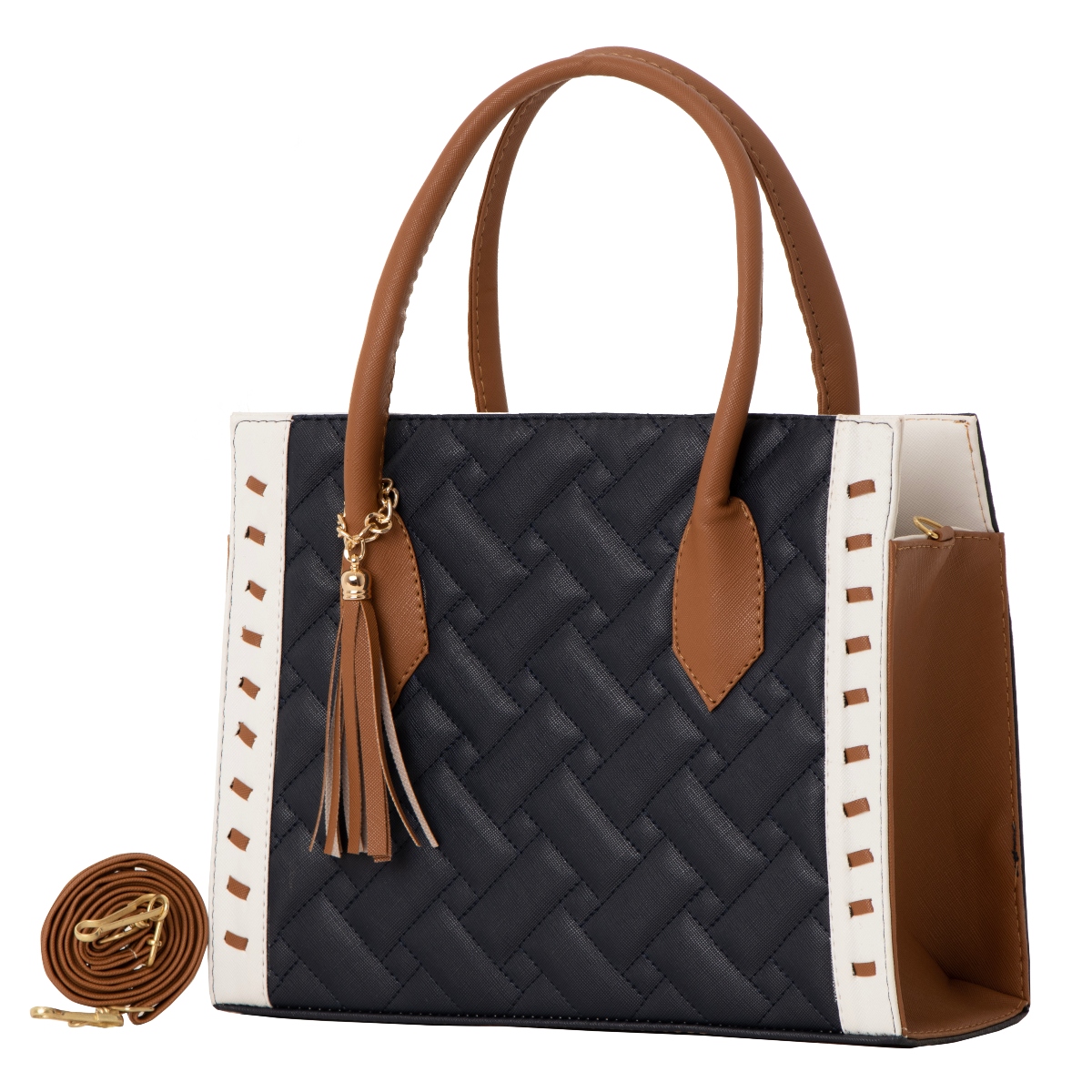 Bolso De Mujer Fana Catalina Color Azul Marino Refinada M3863 !!!