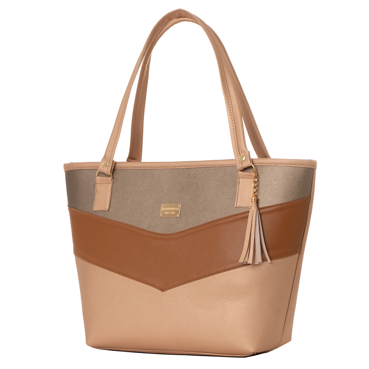 Foto 2 pulgar | Bolso De Mujer Fana Carola Color Oro Rosado Con Asas M3839 !!!