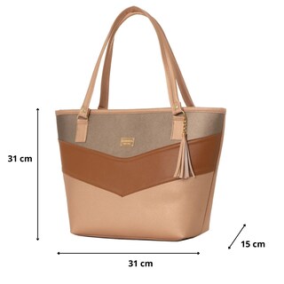 Foto 2 | Bolso De Mujer Fana Carola Color Oro Rosado Con Asas M3839 !!!