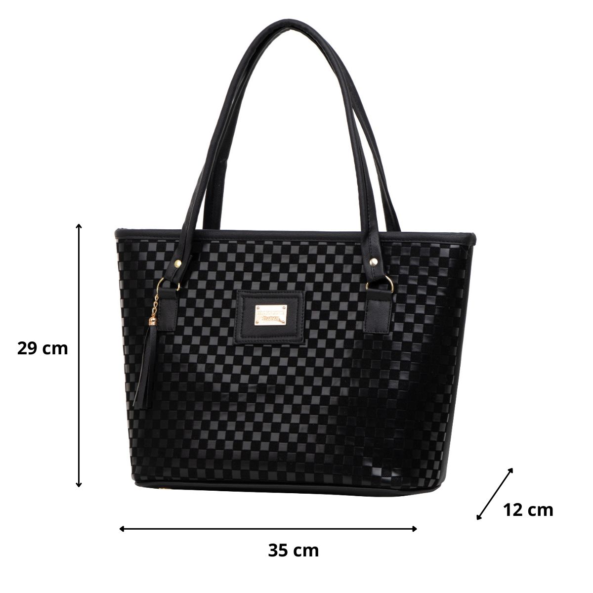 Foto 3 pulgar | Bolsa Para Mujer Fana Abisai Color Ajedrez Negro Premium M3784 !!!