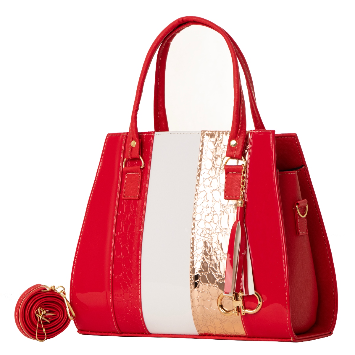 Bolso De Mujer Fana Chiara Color Rojo Refinada M3835 !!!
