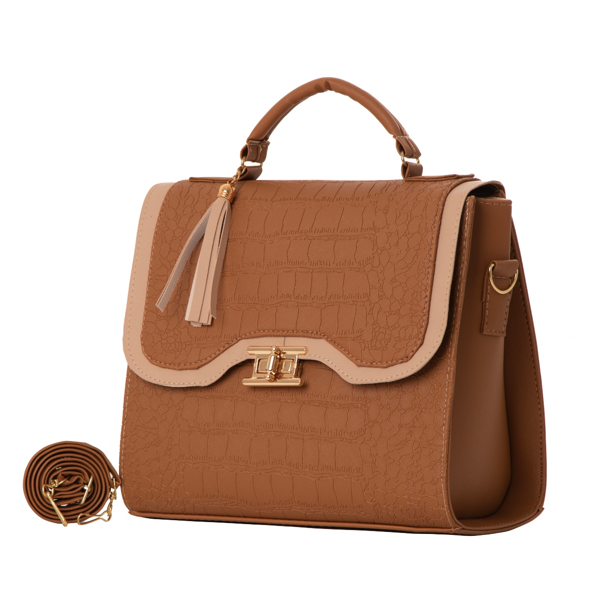 Bolso De Mujer Fana Belen Color Camel Sensacional M3823 !!!