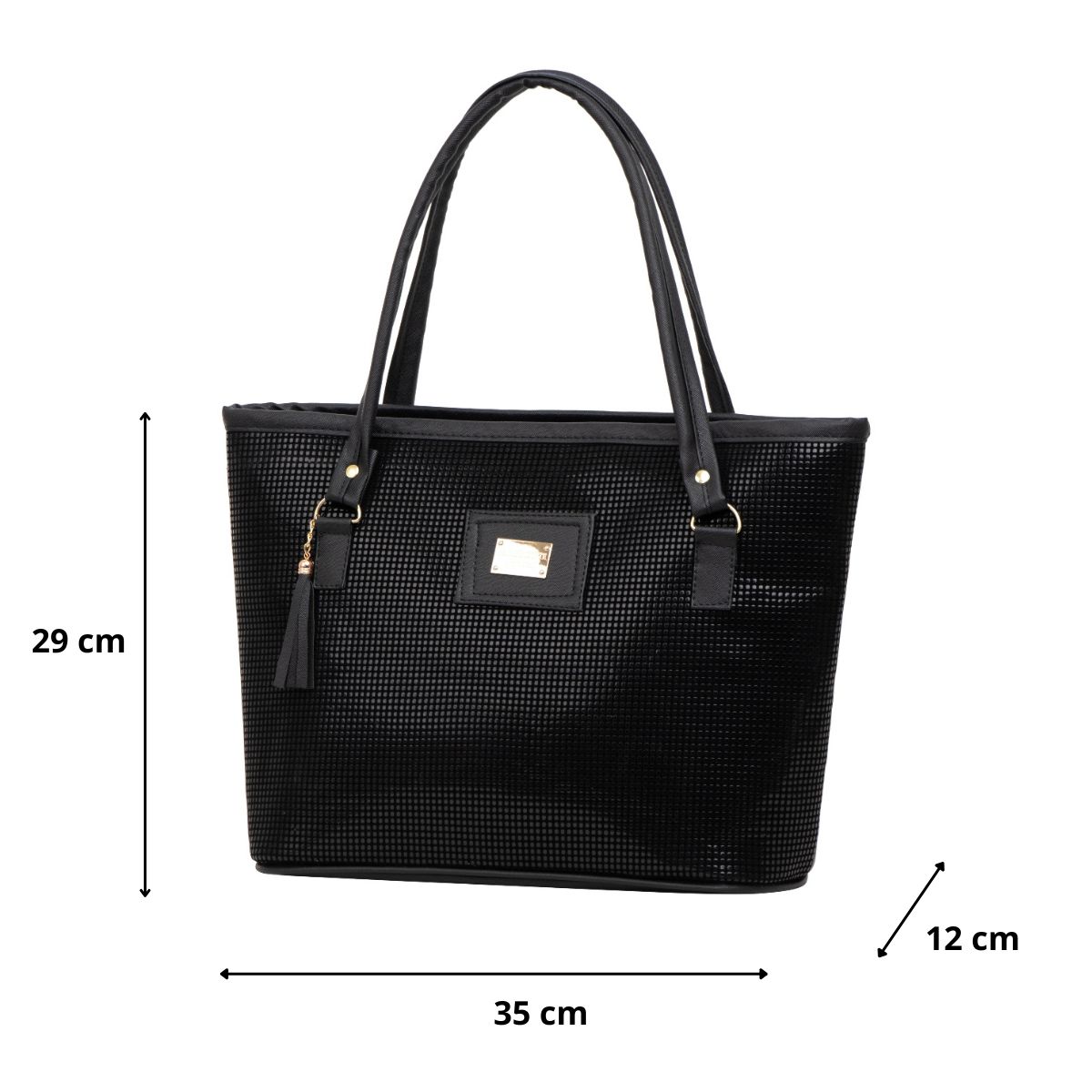 Foto 3 pulgar | Bolso De Mujer Fana Abisai Color Cuadri Negro Juvenil M3785 !!!