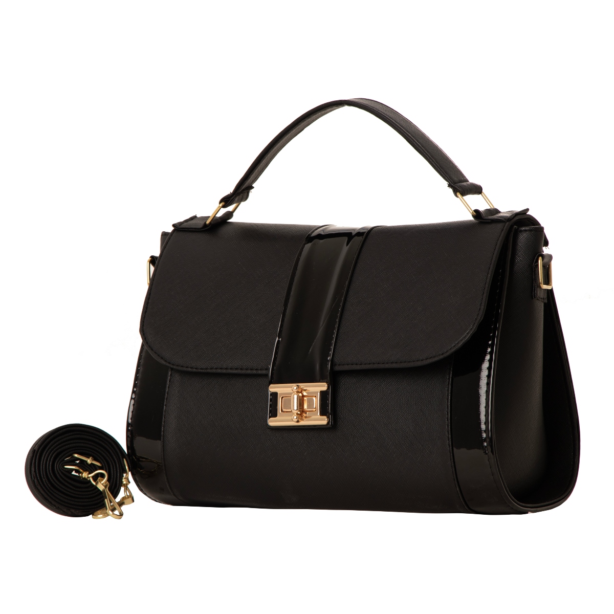 Bolsa Para Mujer Fana Clara Color Negro Espectacular M3856 !!!