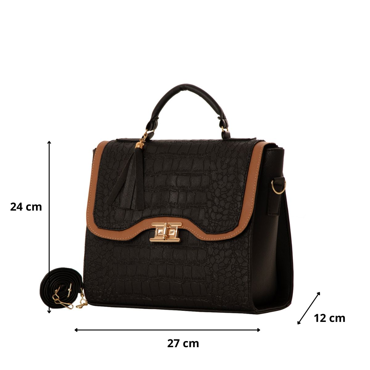Foto 2 | Bolsa Para Mujer Fana Belen Color Negro Con Asas M3820 !!!