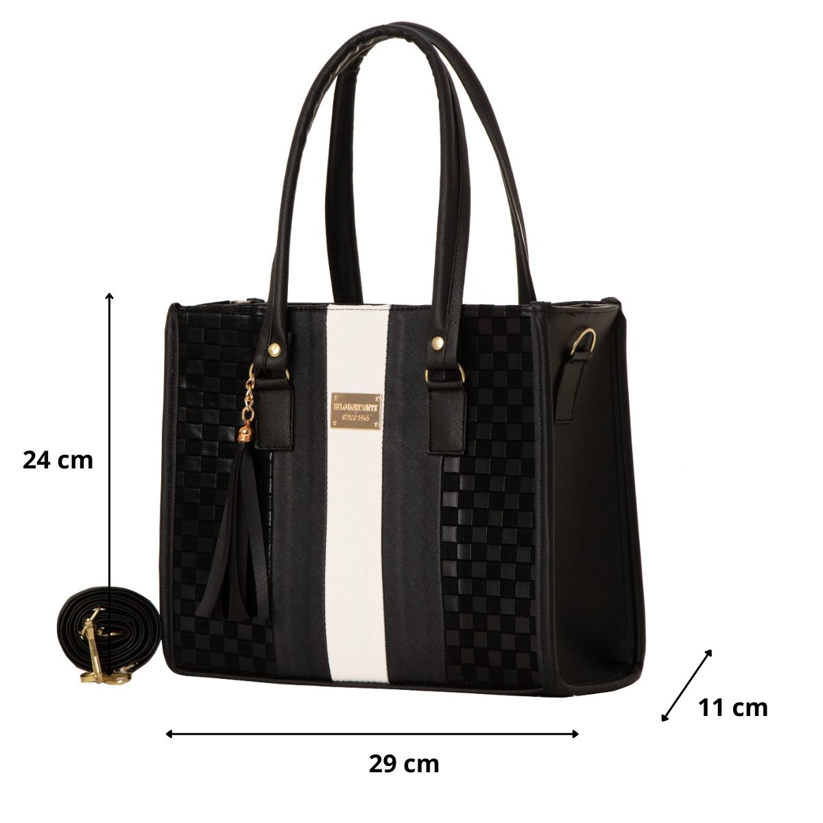 Foto 3 pulgar | Bolsa Para Mujer Fana Camila Color Ajedrez Negro Preciosa M3880 !!!