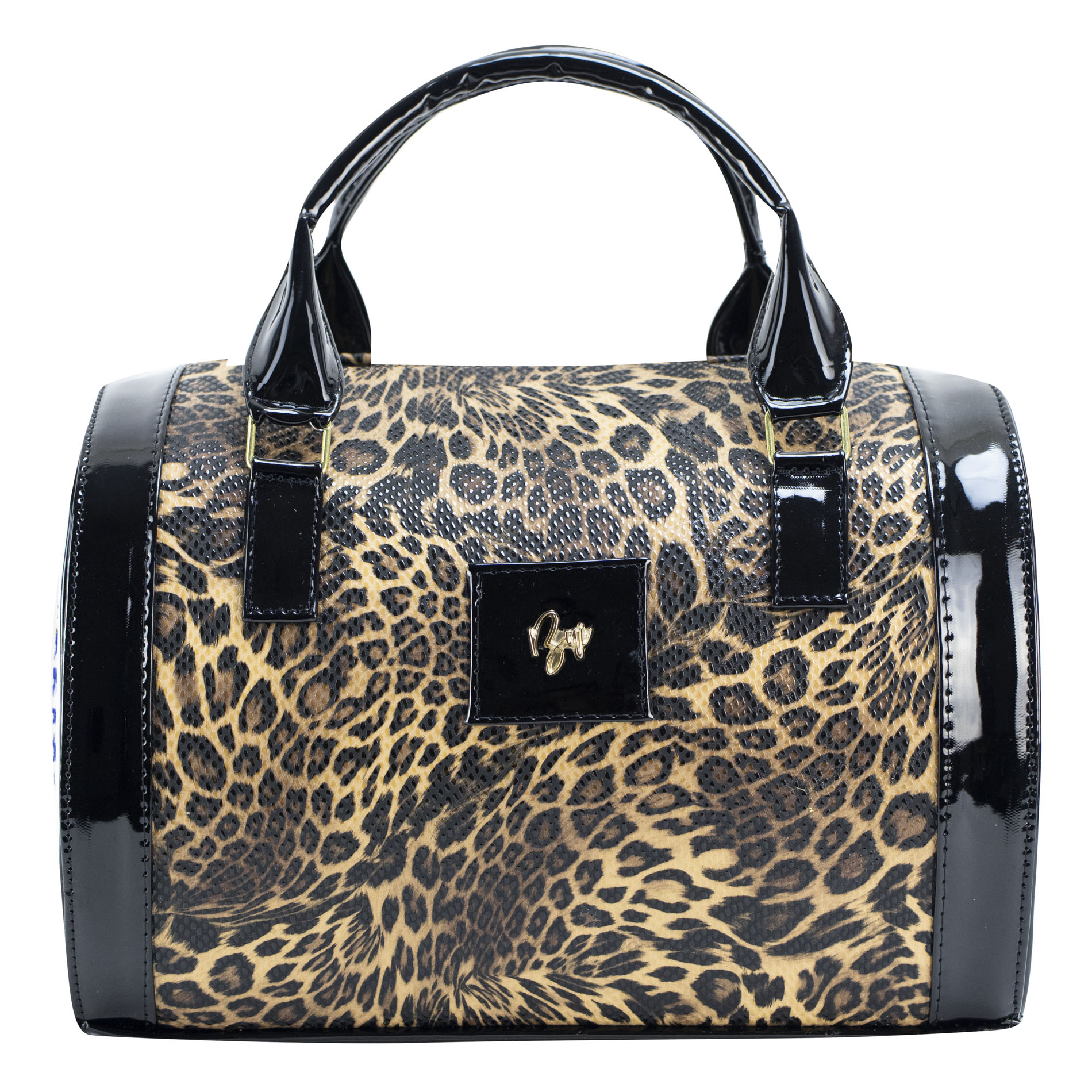 Bolso Para Dama Café Chita Charol Negro Sintetico Cohetzal Nueva Imagen