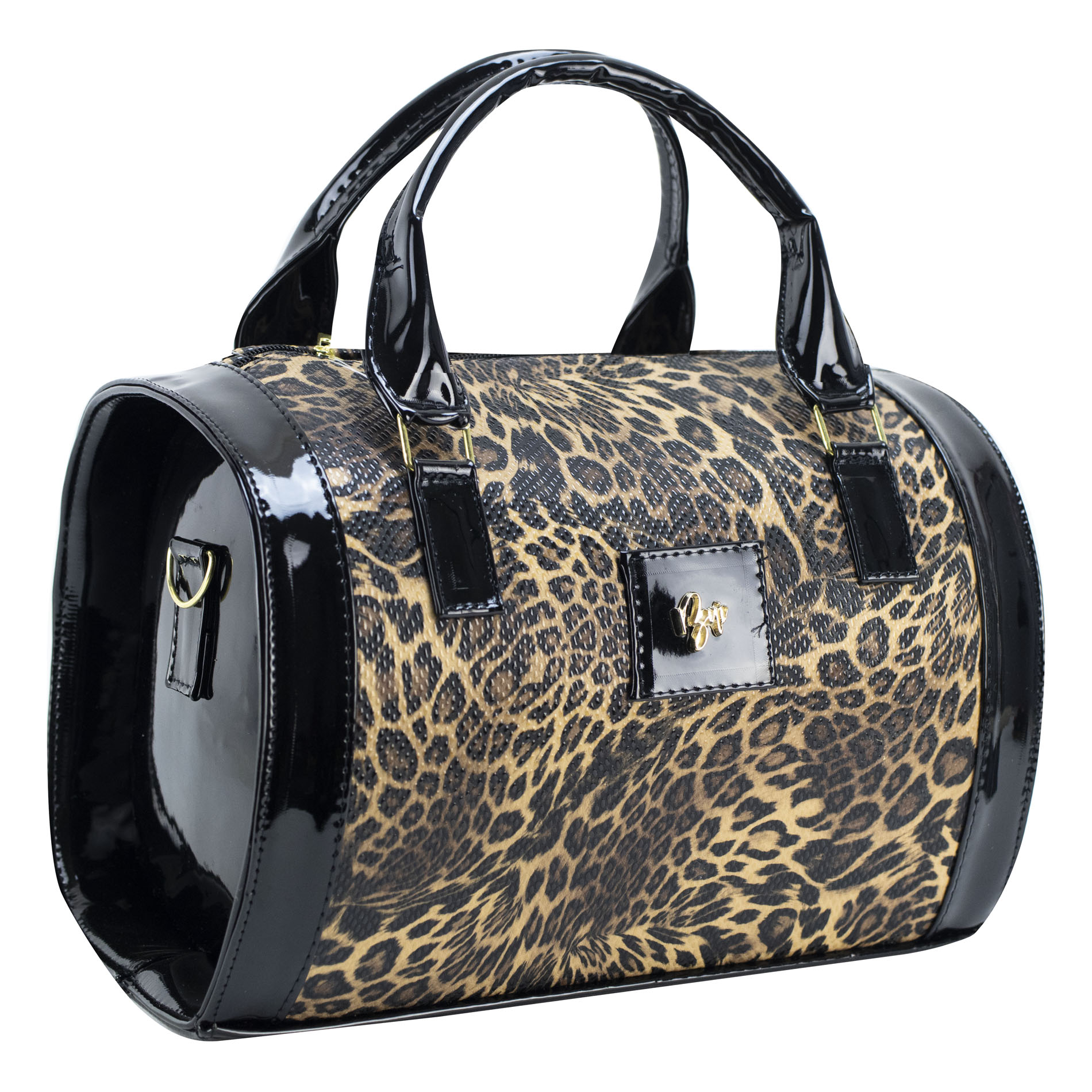 Foto 2 | Bolso Para Dama Café Chita Charol Negro Sintetico Cohetzal Nueva Imagen