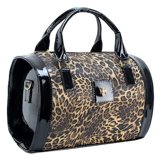 Foto 2 | Bolso Para Dama Café Chita Charol Negro Sintetico Cohetzal Nueva Imagen