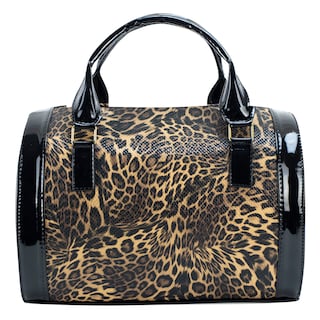 Foto 3 | Bolso Para Dama Café Chita Charol Negro Sintetico Cohetzal Nueva Imagen