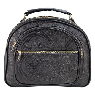 Foto 1 | Bolso Para Dama Negro Piel Grabado Flor Piel/ Aplicación Sintetico Rebeca Nueva Imagen