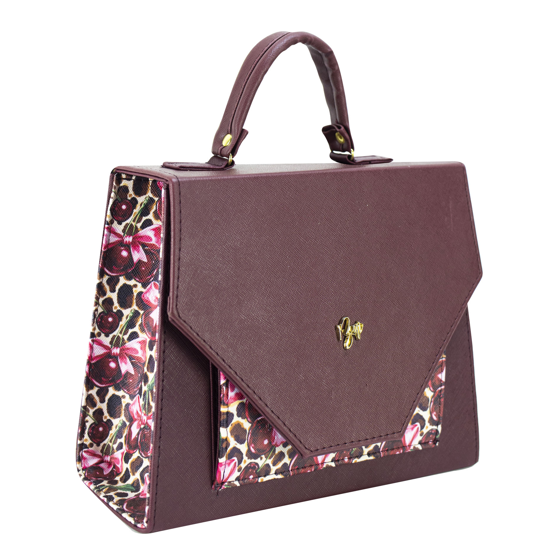 Foto 2 | Bolso Para Dama Vino Leopardo Cherry Sintetico Melanie Nueva Imagen