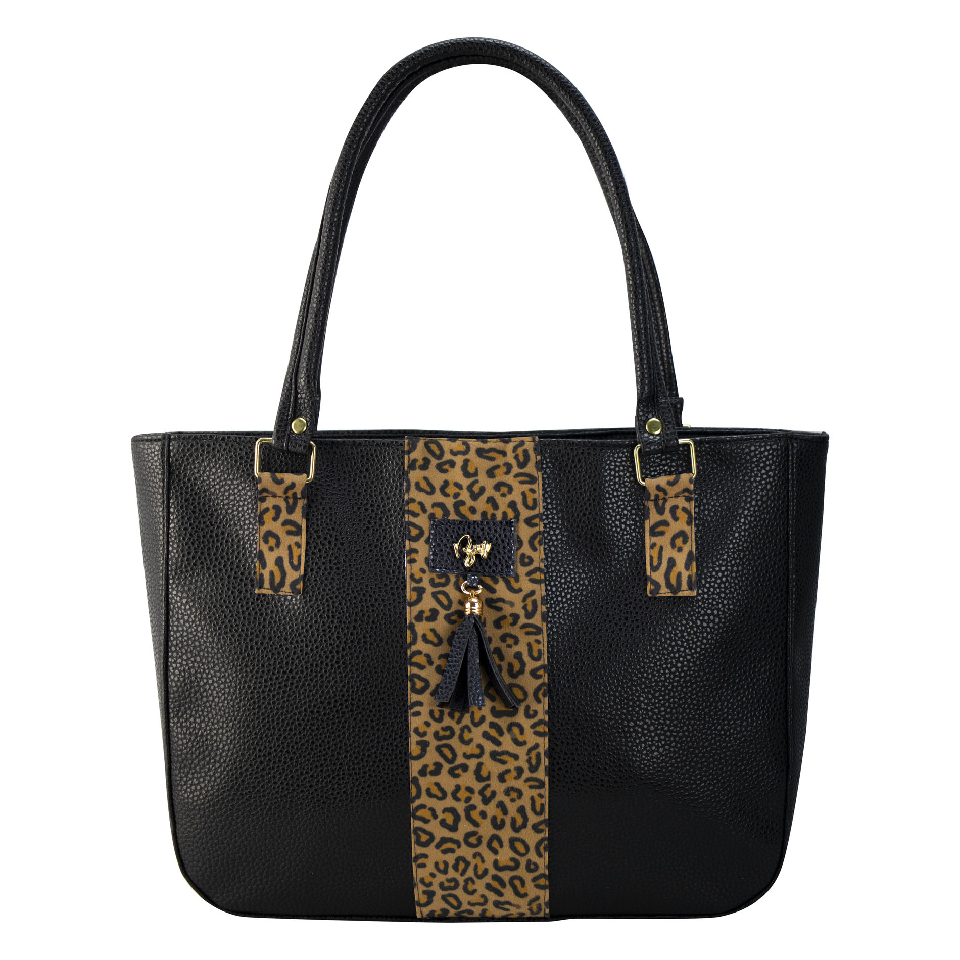 Foto 2 pulgar | Bolso Para Dama Negro Leopardo Felino Sintetico Carmela Nueva Imagen