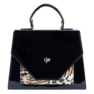 Foto 1 | Bolso Para Dama Negro Charol Leopardo Sintetico Melanie Nueva Imagen