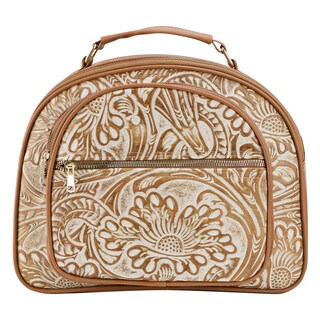 Foto 1 | Bolso Para Dama Hueso Piel Grabado Flor Camel Piel/ Aplicación Sintetico Rebeca Nueva Imagen