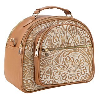 Foto 2 | Bolso Para Dama Hueso Piel Grabado Flor Camel Piel/ Aplicación Sintetico Rebeca Nueva Imagen