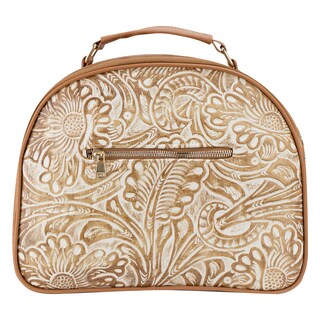 Foto 3 | Bolso Para Dama Hueso Piel Grabado Flor Camel Piel/ Aplicación Sintetico Rebeca Nueva Imagen