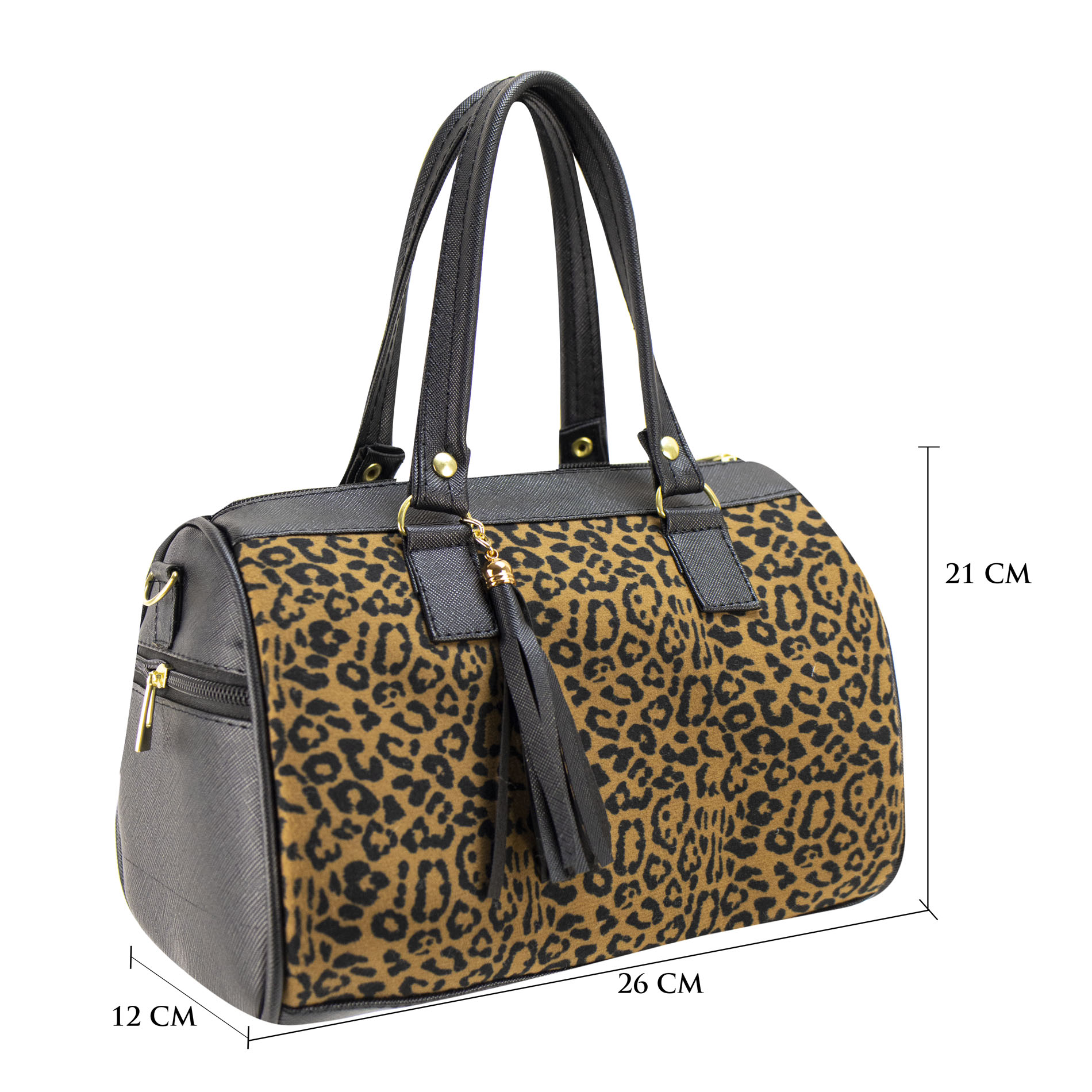 Foto 4 pulgar | Bolso Para Dama Negro Leopardo Felino Sintetico Kimberly  Nueva Imagen