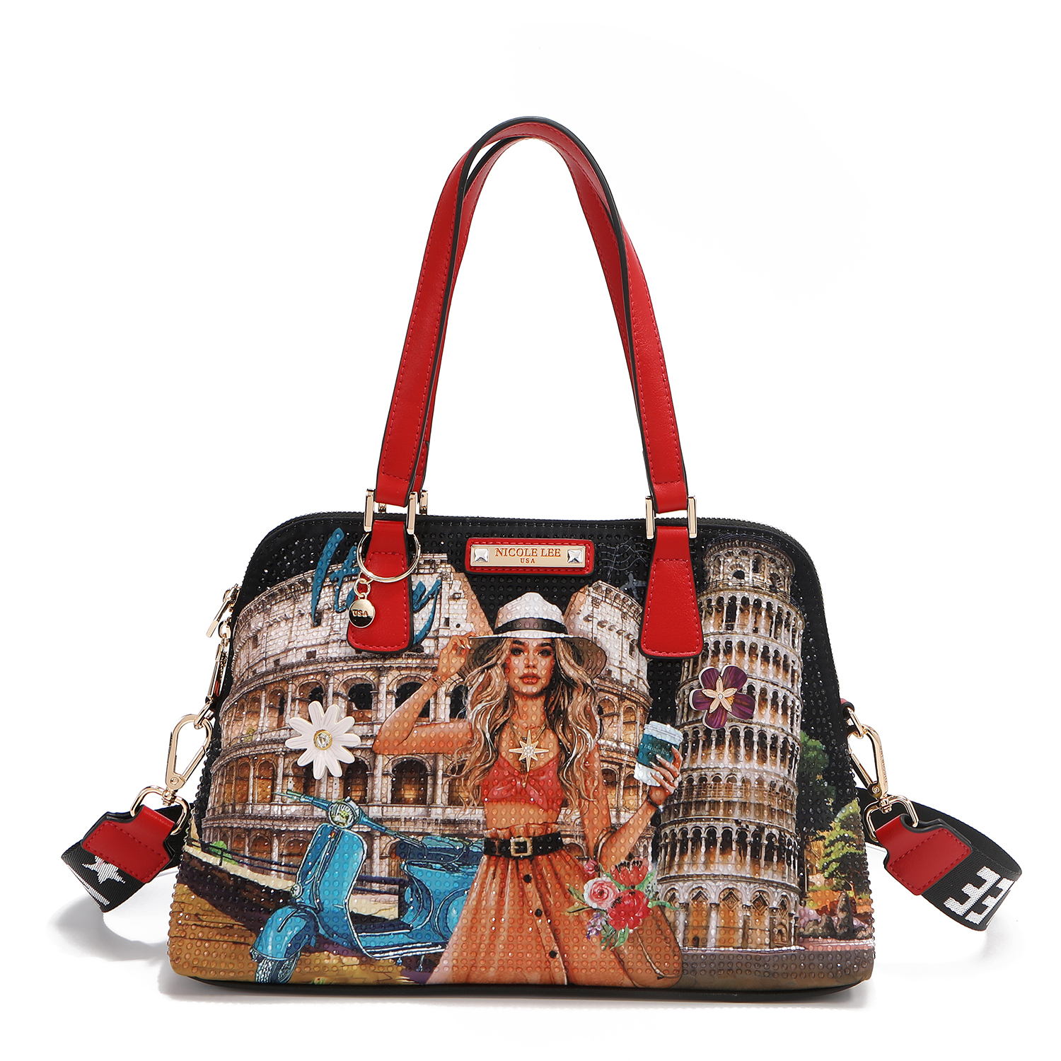 Foto 2 pulgar | Bolsa De Mano Nicole Lee Estampado Martha Travels