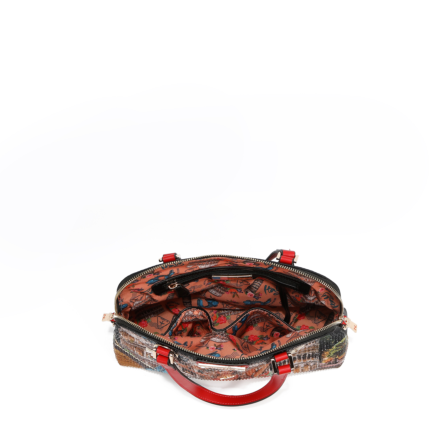 Foto 5 pulgar | Bolsa De Mano Nicole Lee Estampado Martha Travels