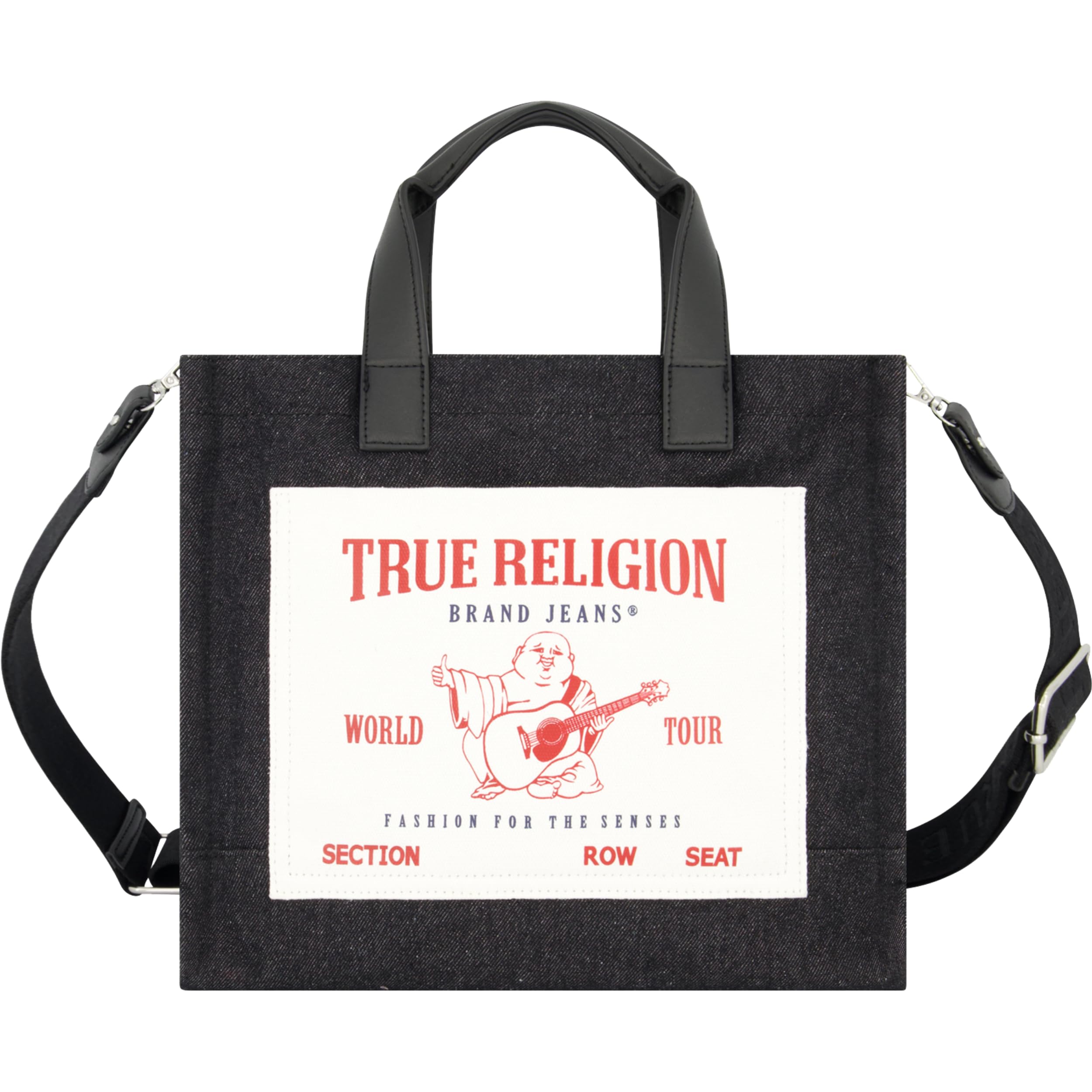 Foto 2 pulgar | Bolsa True Religion Tote Travel Shoulder Black Denim - Venta Internacional