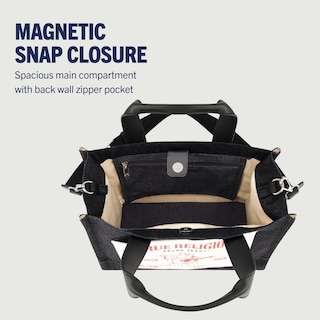 Foto 6 | Bolsa True Religion Tote Travel Shoulder Black Denim - Venta Internacional