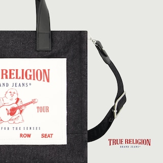 Foto 7 | Bolsa True Religion Tote Travel Shoulder Black Denim - Venta Internacional