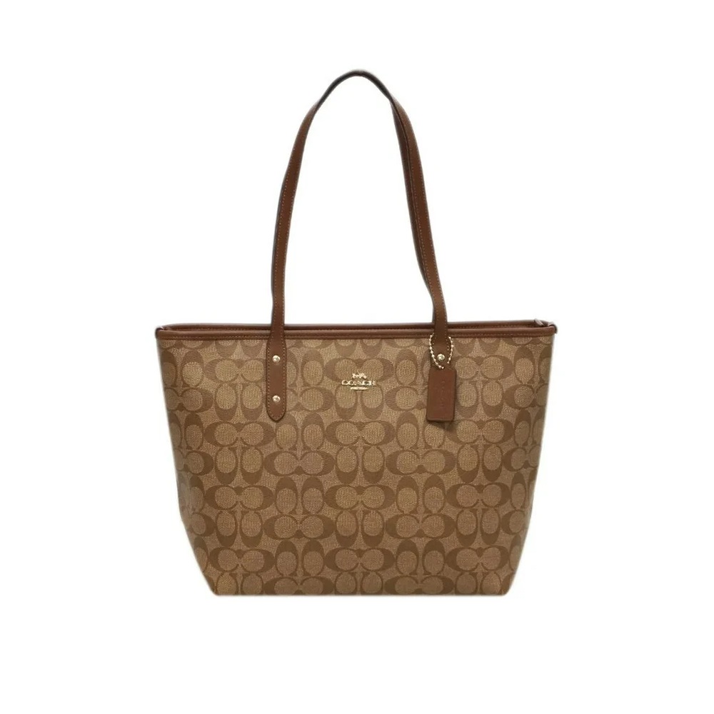 Bolsa City Zip Tote Coach Mujer F58292 Miel