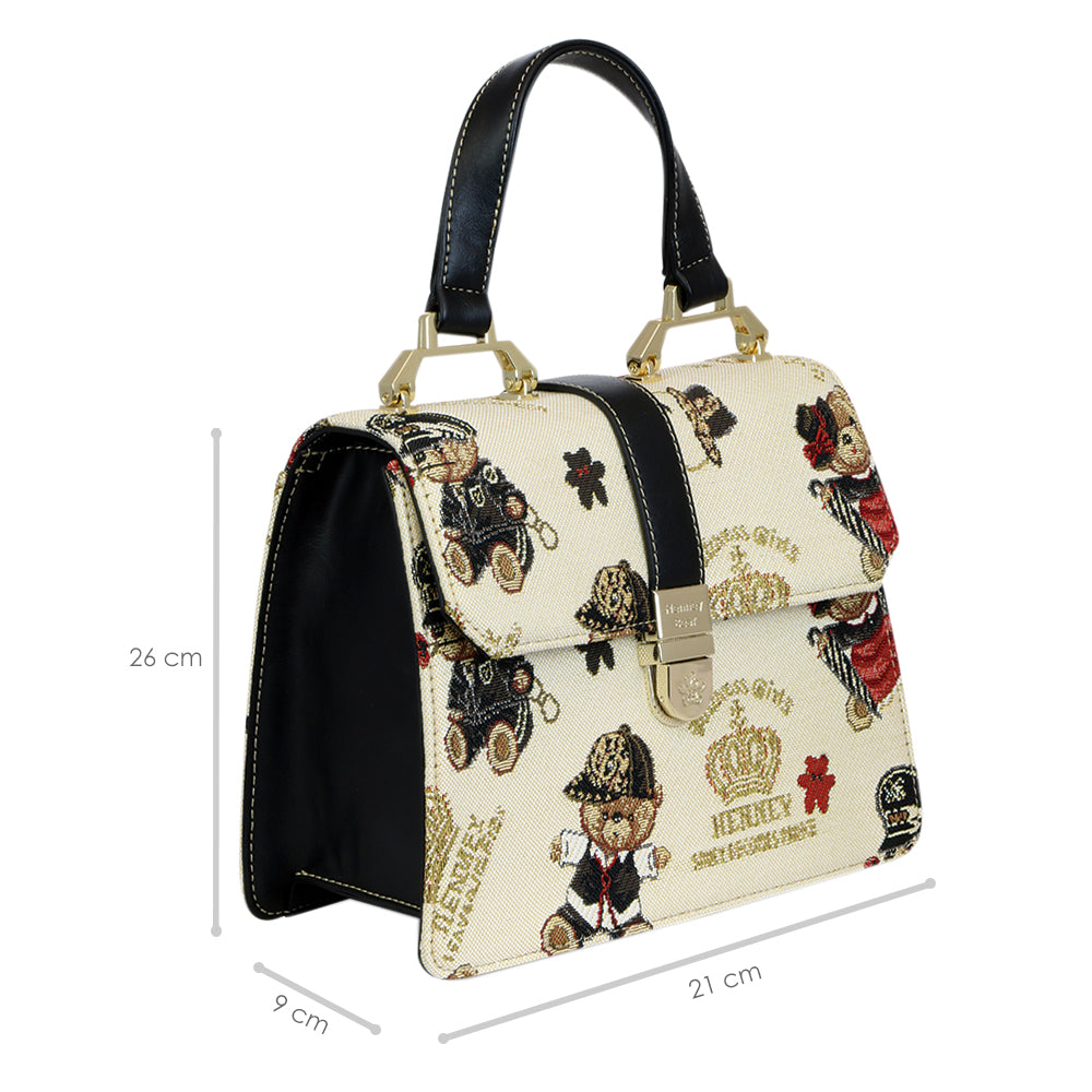 Foto 2 | Bolsa Henney Bear 179 Crown Bear Gold