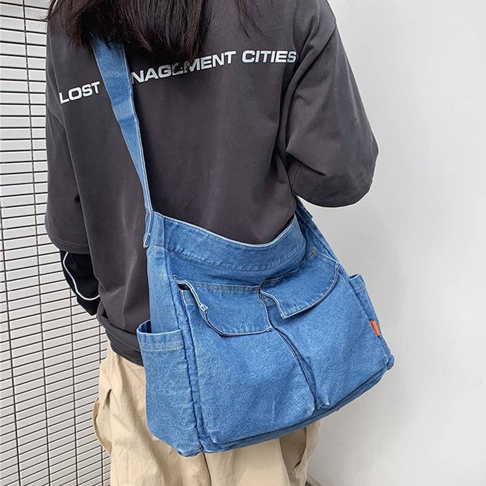 Foto 2 | Bandolera De Mezclilla Retro, Ligera, Estilo Casual, Azul - Venta Internacional.